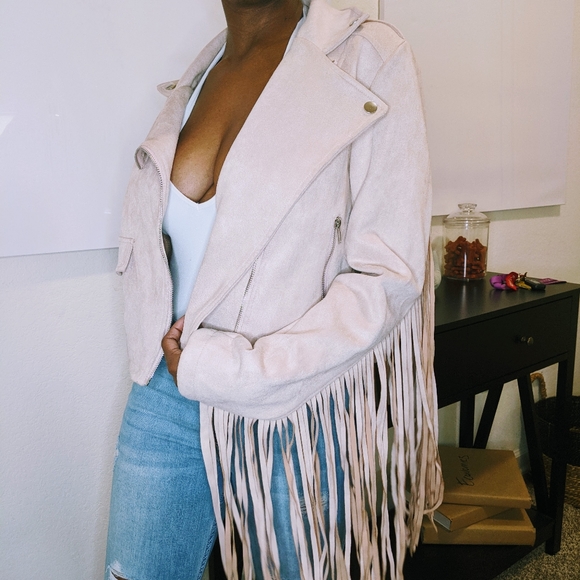 ❗SOLD❗Suede Fringe Biker Jacket - Picture 2 of 4